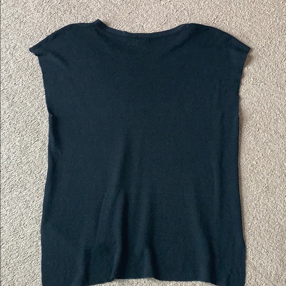 Eileen Fisher knit top black sz Petite Small linen - Picture 4 of 6